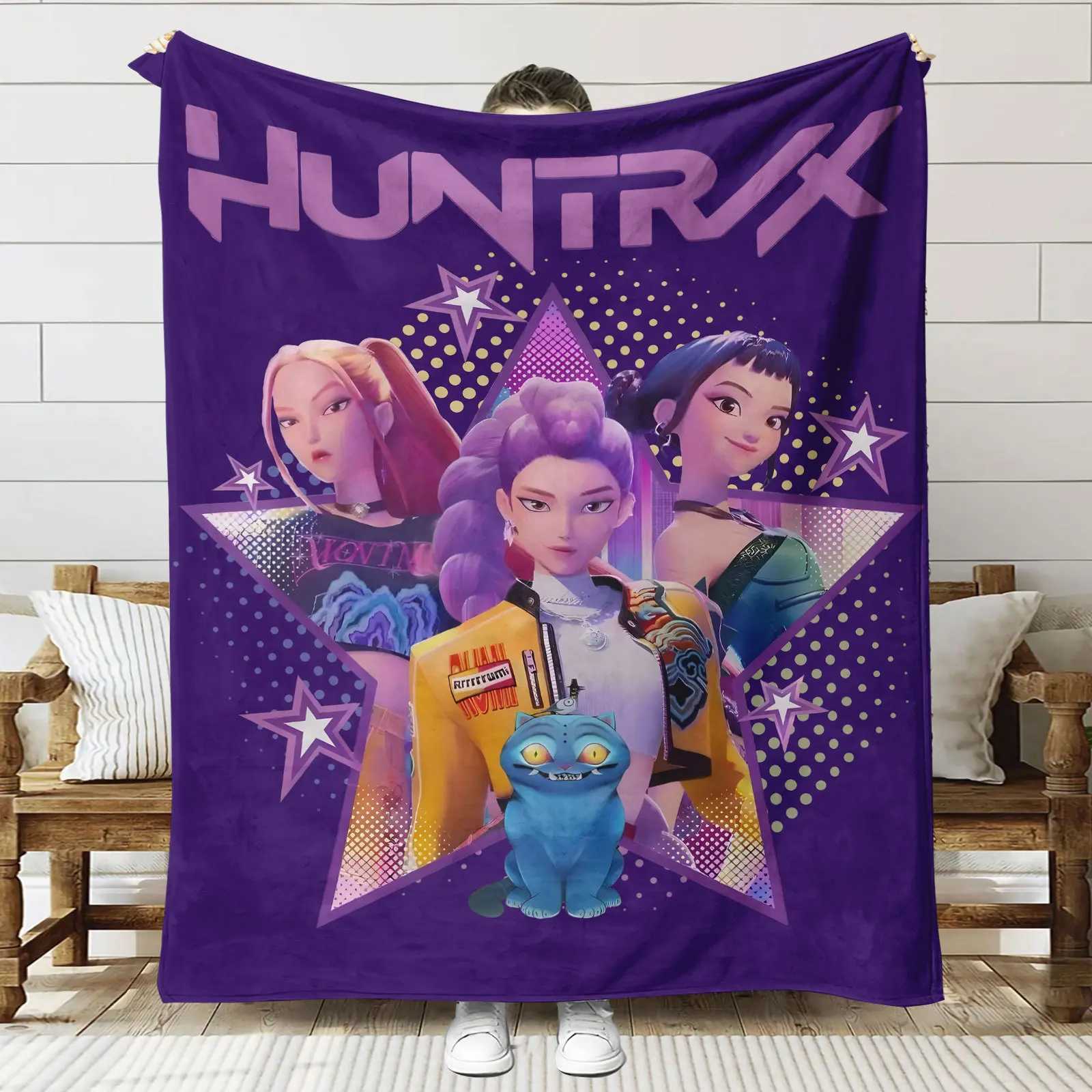 K-POP Flannel Blankets Demon-Hunters Travel Bedroom Sofa Blankets Birthday Gifts Soft Throw Blanket Gifts For Girls Home Decor L251108