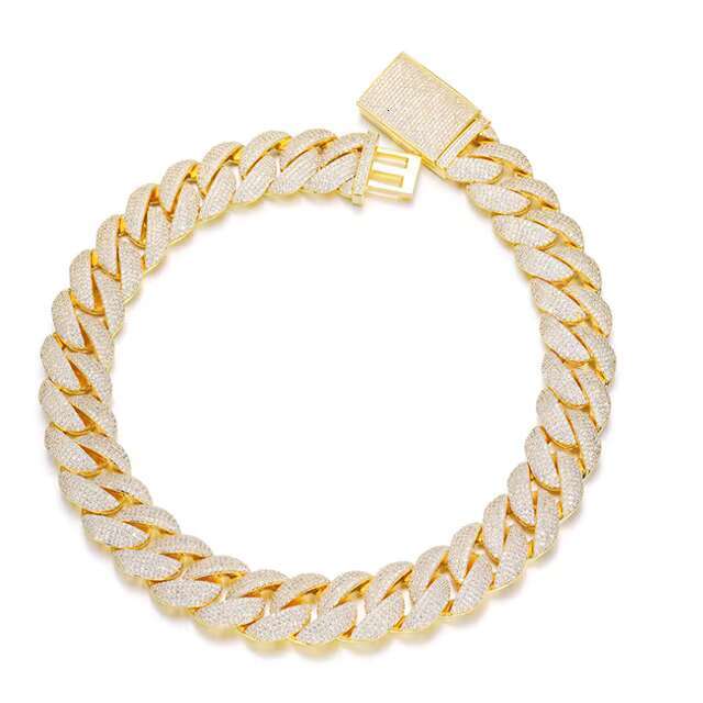 22mm Big Size Heavy Iced Out Bg Hip Hop Cuban k Chain for Men Women Fashion Gold Thick Miami Brass Cz Dia Necklace