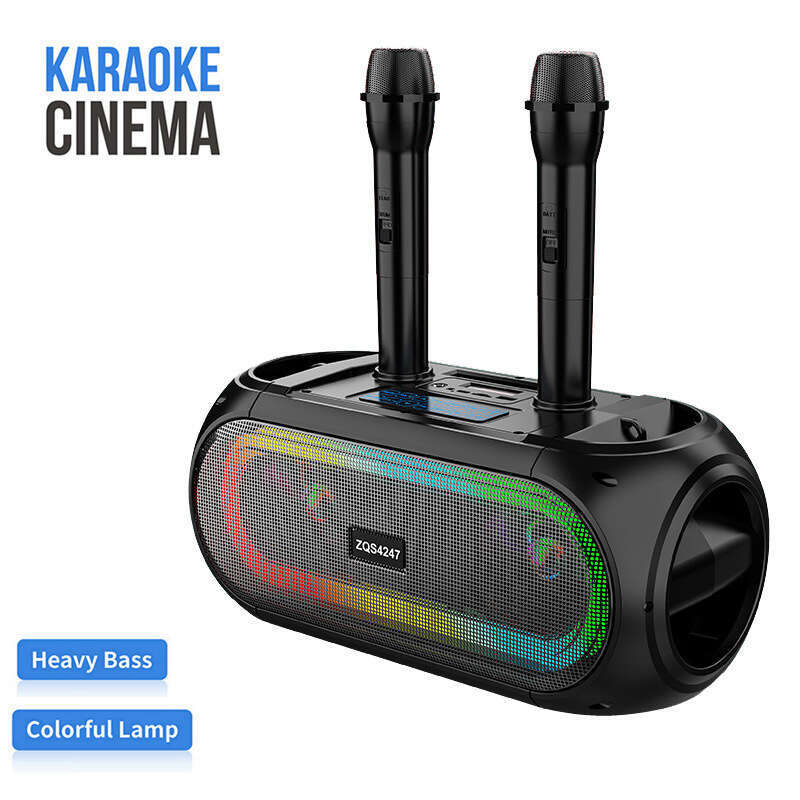 ZQS4247 Home Bluetooth KTV set karaoke one to two wireless microphone desktop speaker