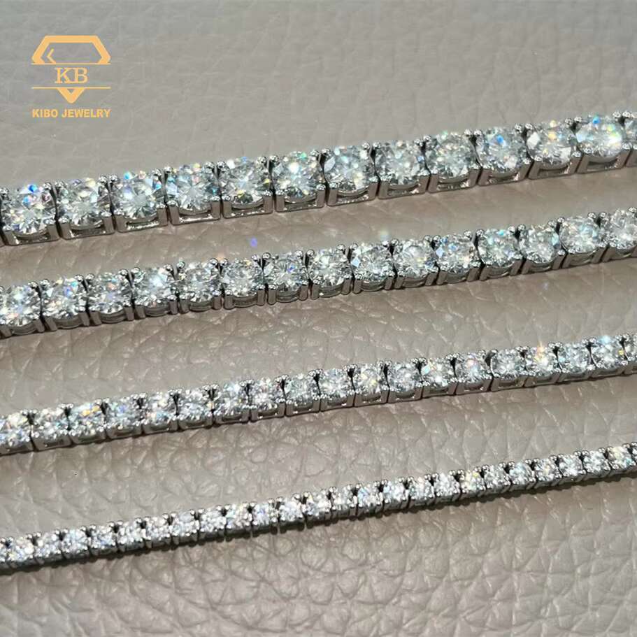 Wholesale Moissante Tennis Chain Bracelet Popular 925 Silver Bracelet Unisex Hiphop Tennis Chain Moissanite Jewelry White GRA