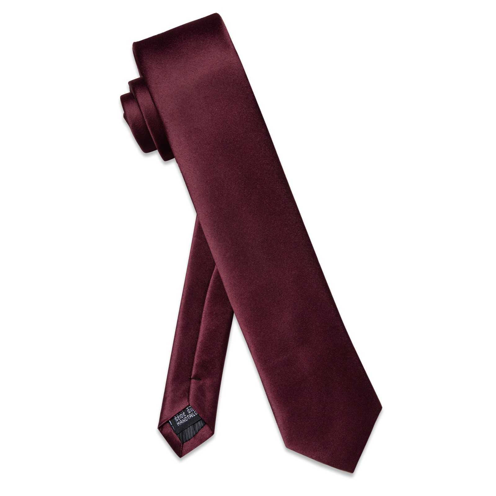 Burgundy Red Luxury Mens Tie Pocket Square Clip Set Fashion Silk Exported Brand 6 CM Slim Necktie for Man Accessories Gifts X250407