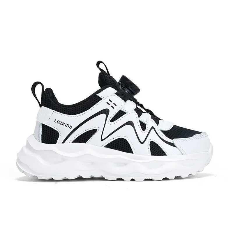 Childrens sports shoes fashionable leather breathable mesh comfortable shoes casual walking outdoor running shoes W250407