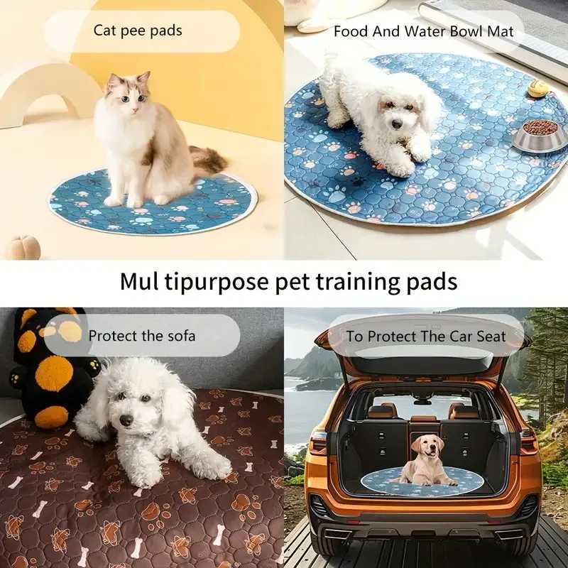 Biai Circle New Anti slip Pet Mat Waterproof Dog Urine Mat Breathable Cat Mat Washable Pet Diaper Mat Highly Absorbent Pet Mat Y250407