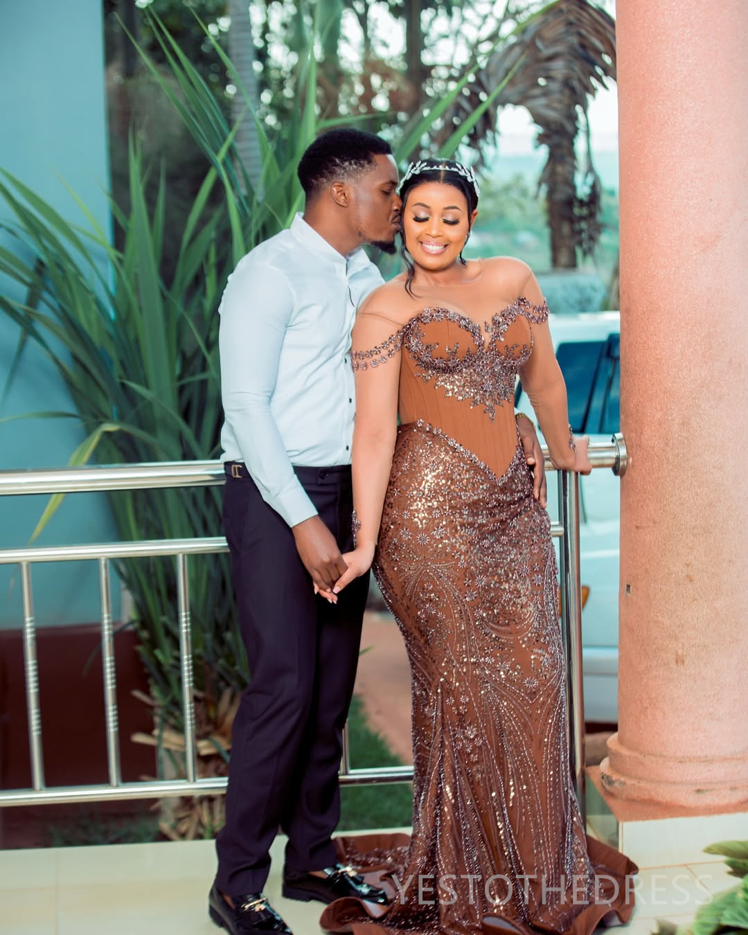 2025 Plus Size Brown Prom Dress Mermaid Prom Dresses Evening Formal Gowns For Special Occasions Sheer Neck Beaded Lace Birthday Second Reception Gowns
