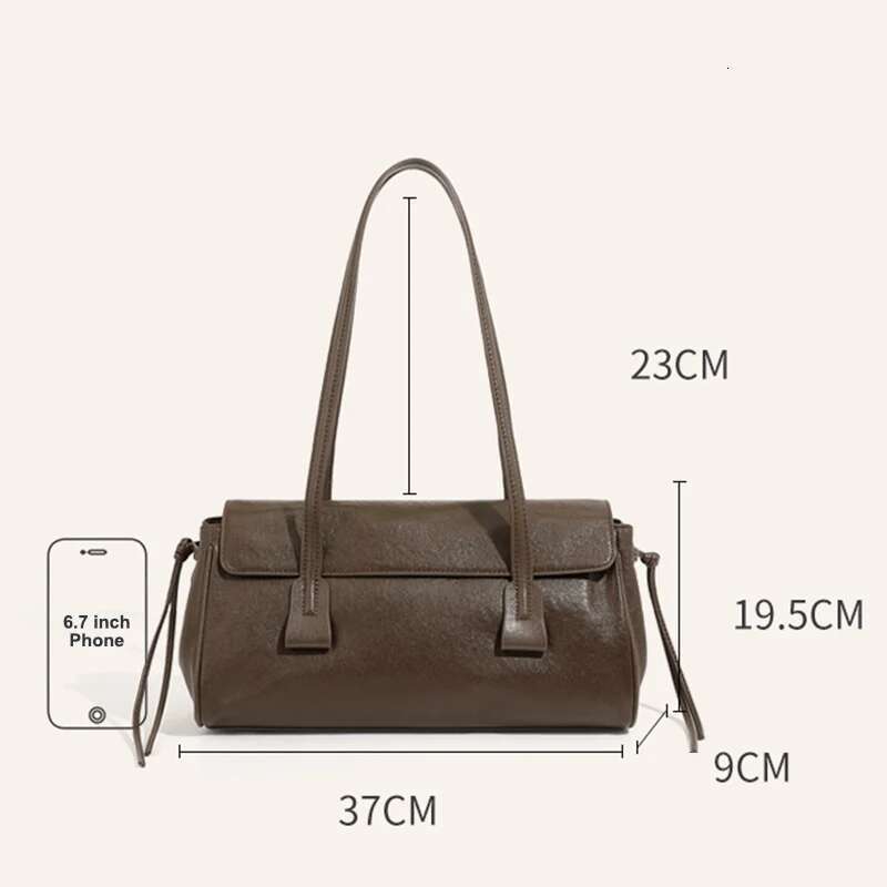 Vintage Cowhide Women Bag New Genuine Leather Designer Handbag Fashion Baguette Tote Women's Shoulder Bags 2959