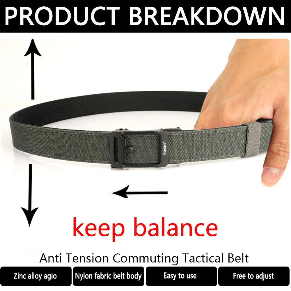 TUSHI Military Gun Belt for Men Nylon Metal Automatic Buckle Duty Belt Tactical Outdoor Girdle IPSC Accessories 250403