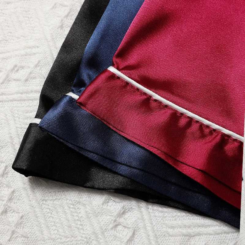 3-Pack Mens Satin Silk Sleep Shorts Soft and Comfortable Mens Summer Lounge Family Wear Casual ShortsXJ250407