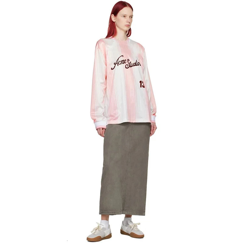 Spring Womens Loose Sports Street Ins Long Sleeve Tshirt Letter Printed Casual White y2k 250407