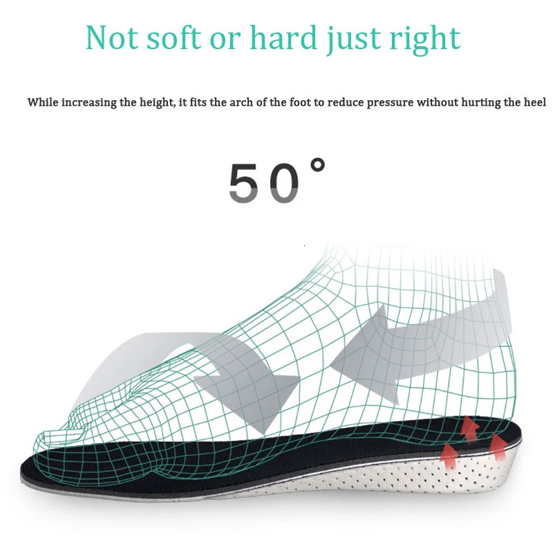2PCS EVA Height Increase Insole Deodorant Breathable Memory Foam Pads Invisible Inner Height Increasing Shoe Half Pad for Unisex 250408