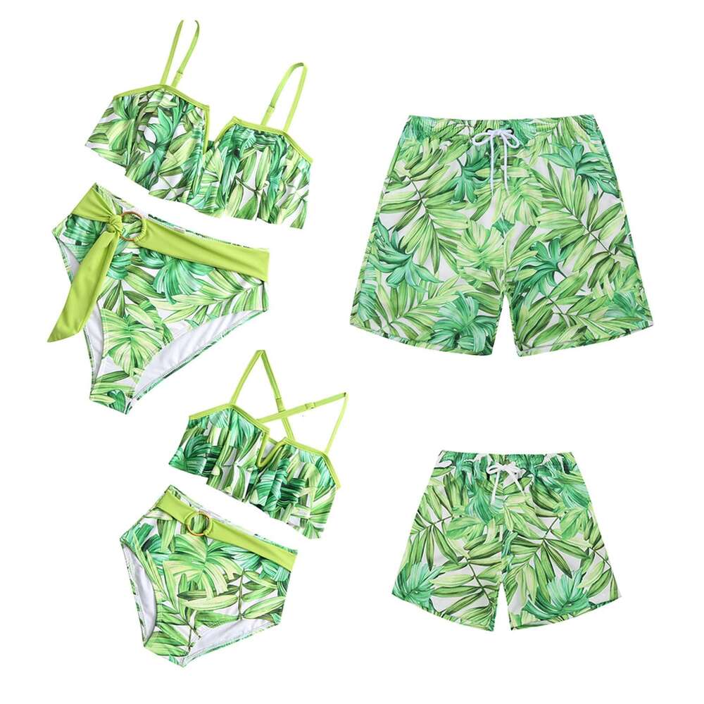 Hi Fish Full Home Sunscreen Beach Parent Child Mother and Daughter Swimsuit Wholesale 2025 New Casual Versatile Fashion Clothing