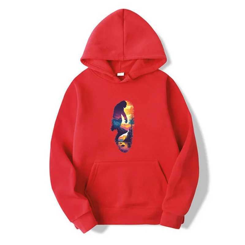 Forest Footprints Printed Spring Hoodie Mens Fashion Loose Hoodie Comfortable Zipper Mens Street Clothing W250408