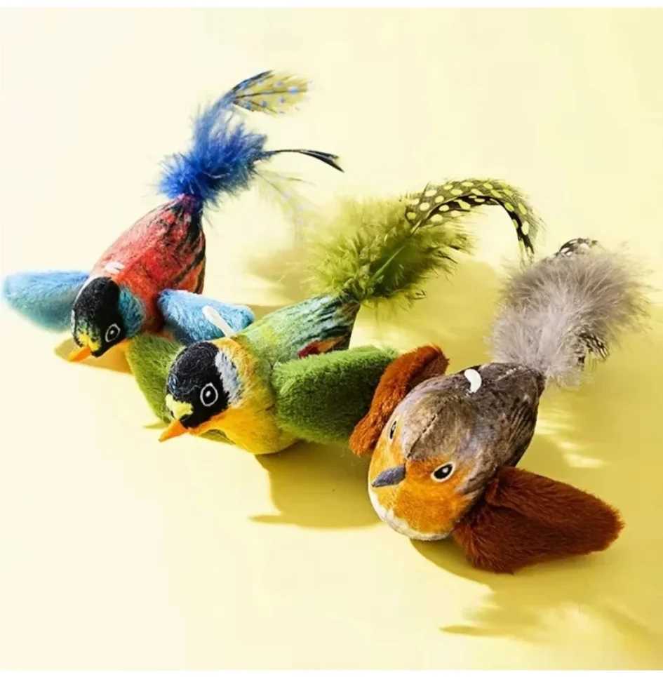 Cat Toys For Indoor Cats Interactive Cat Toy Realistic Bird Sound Plush Catnip for Cats Kitten Toy J2511081