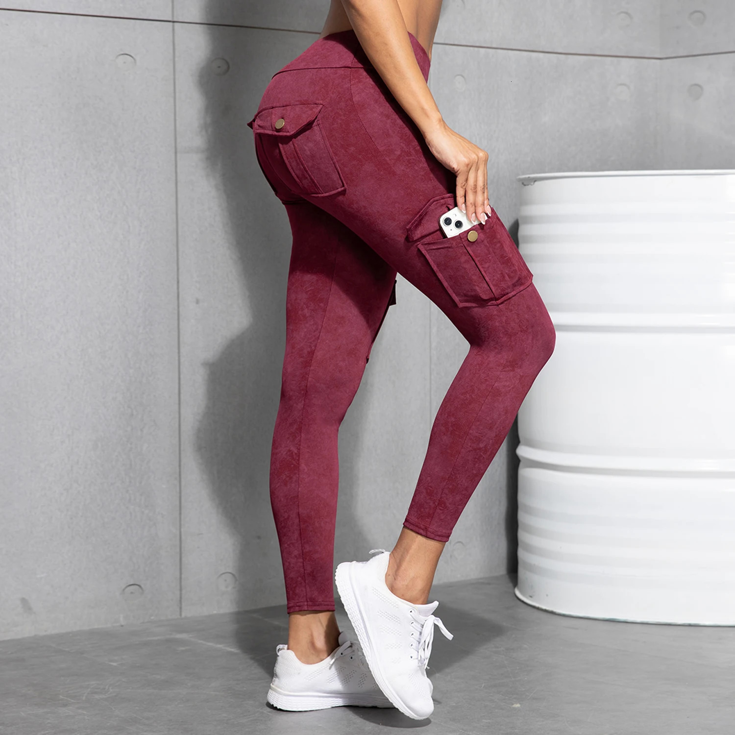 Womens Laundry Printed Work Pocket Legs High Waist Hip Lift Fitness Tight 5Color Fashion 250407