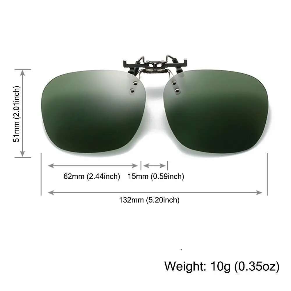 Metal Clip Clip-On Polarized Sunglasses Convenient Rimless Flip-up Sun for Prescription Glasses UV400 Polygonal Shades