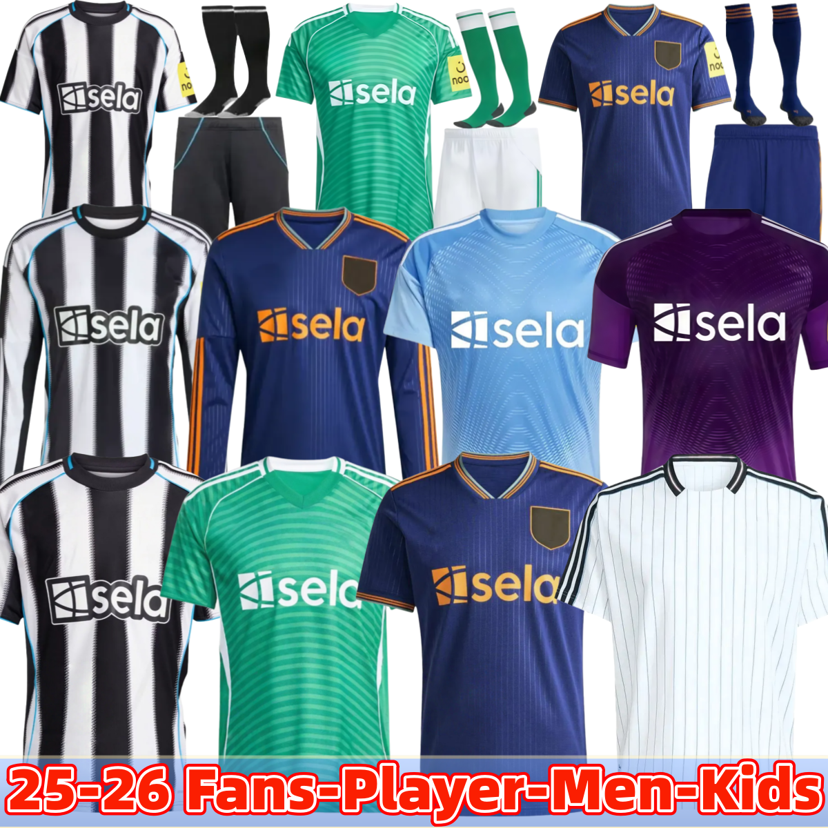 newcastled united 25 26 Soccer Jerseys Bruno G Elanga Gordon Botman Joelinton Tonali Livramento Willock Krafth jersey football shirt kit kids nufc long sleeves S-4XL