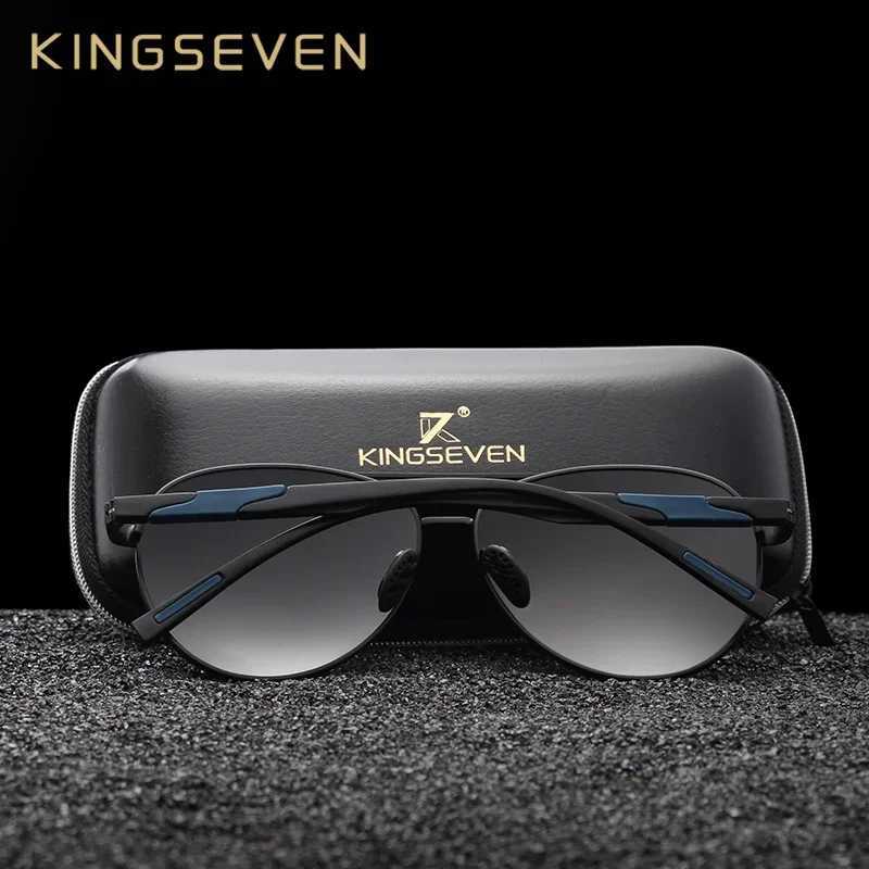 KINGSEVEN DESIGN Mens Classic Polarized Sunglasses Aluminum Lead Sunglasses HD Lens UV400 Protection W250408