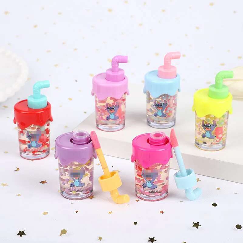 24Pcs Cute Cartoon Fruity Set Party Favors 6 Colors Color Changing Lip Gloss Liquid Lipstick Lips Makeup