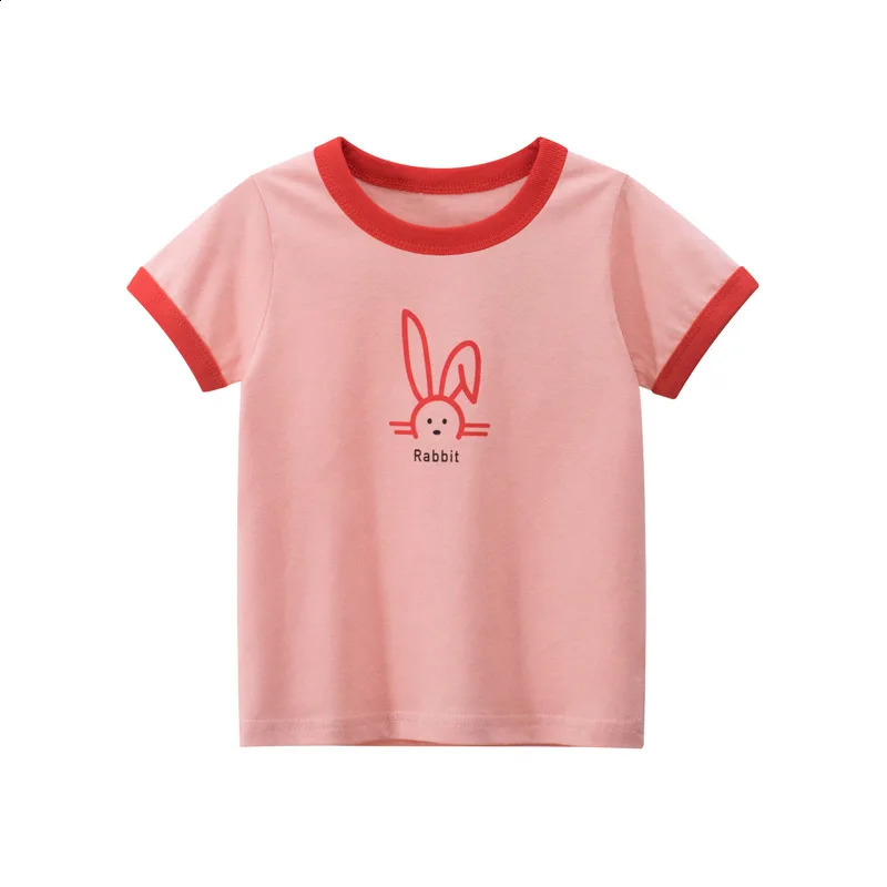 2025 Summer 2-8 Years Kids Girl Shorts Sleeve T-shirts Printed Little Girl Top Baby Girl T Shirts Children Toddler Girl Clothes 250408