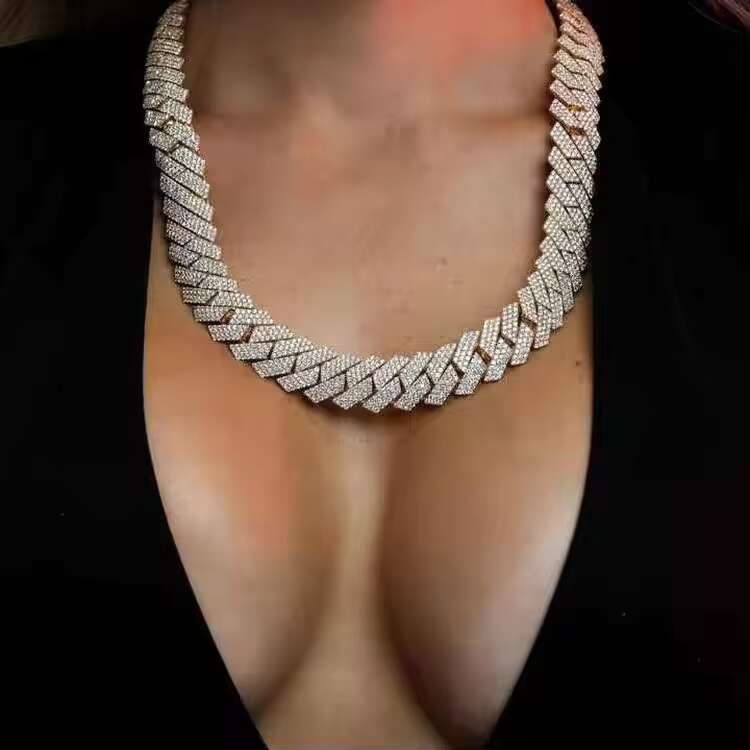 14k White Gold Yellow Gold Real Gold Cuban Link Cuban Chain Lab Diamonds