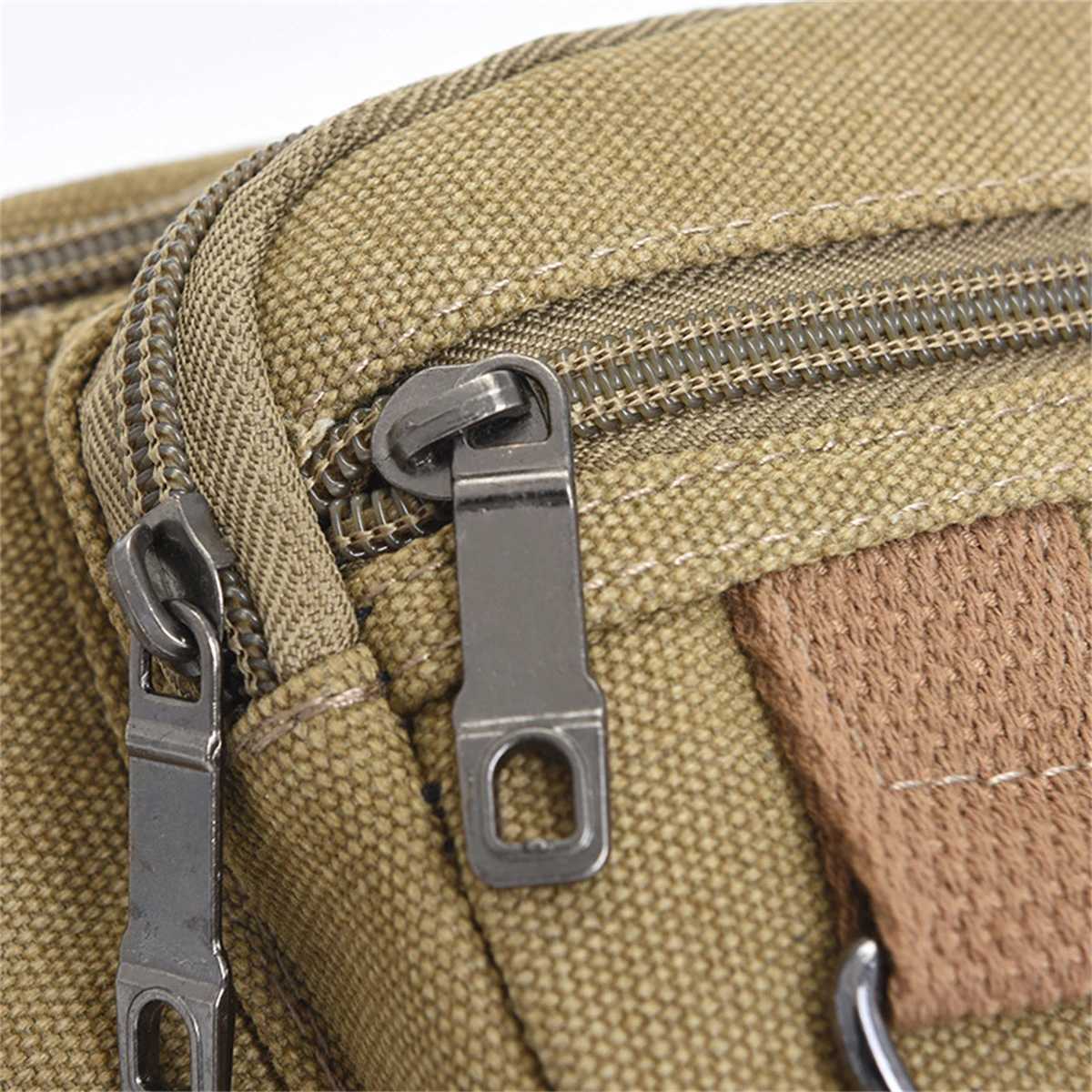 Thick canvas waist bag outdoor leisure sports cross chest bag mens portable mobile phone replacement bag multifunctional LJX Z250407