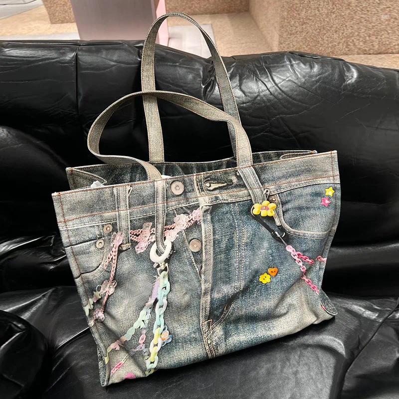 Duffel Bags 2025 Capacity Candy hot Chain 32 42 16cm Messenger Strap Bag Men Women High Quality DenimFunctional Shoulder #R019