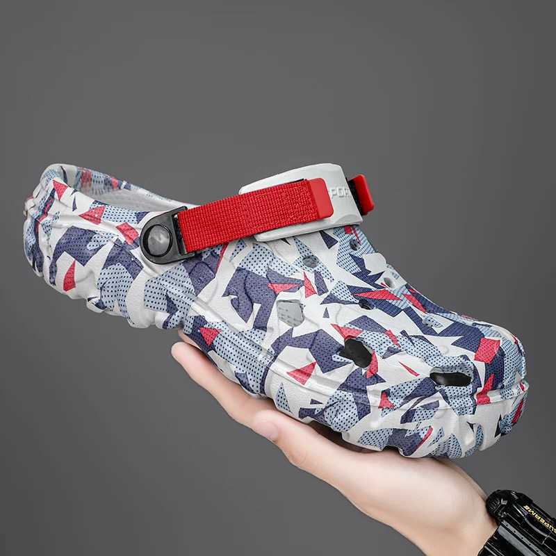 New Arrival Large size 47 mens slippers light EVA beach shoes outdoor slippers mens casual shoes hole shoes house sandals office slippers T250407