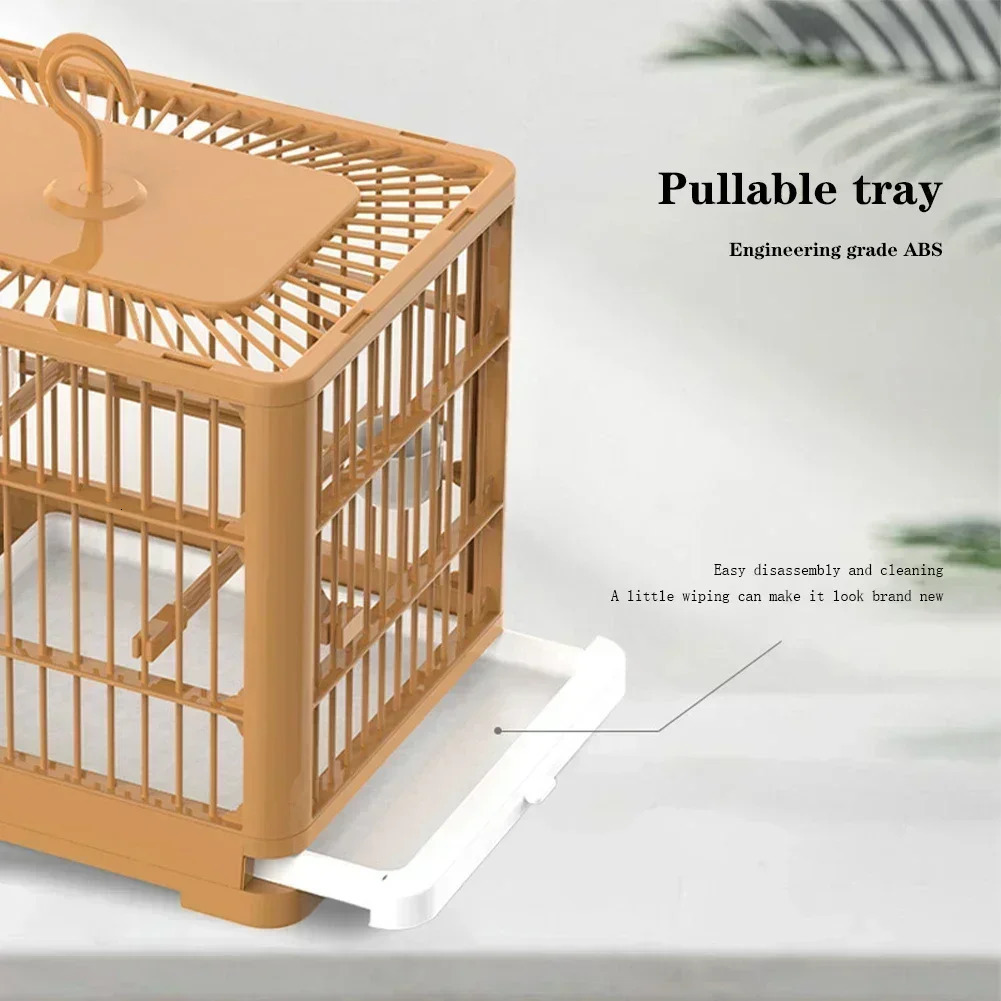 Portable bird container bird travel birdcage with handle large space breathable folding birdcage set bird accessories 250403