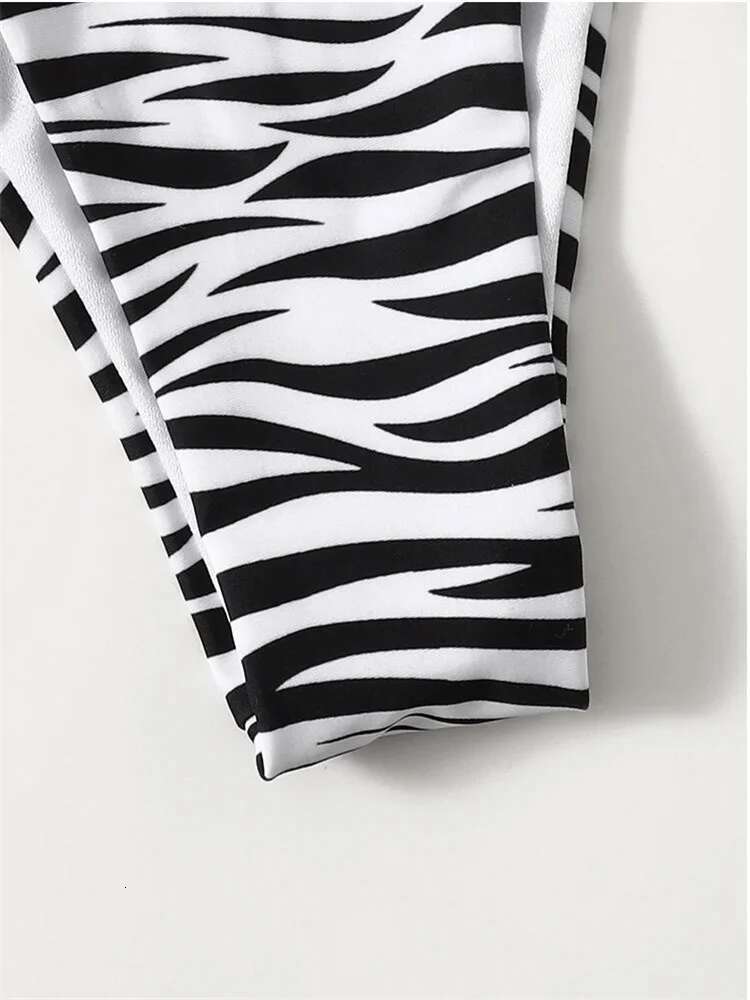 Dongdumaoyi Sexy Zebra Striped Bikini Women Halter Push Up Triangle Swimsuit Brazilian Summer Bathing Suit Micro Swimwear Swimming