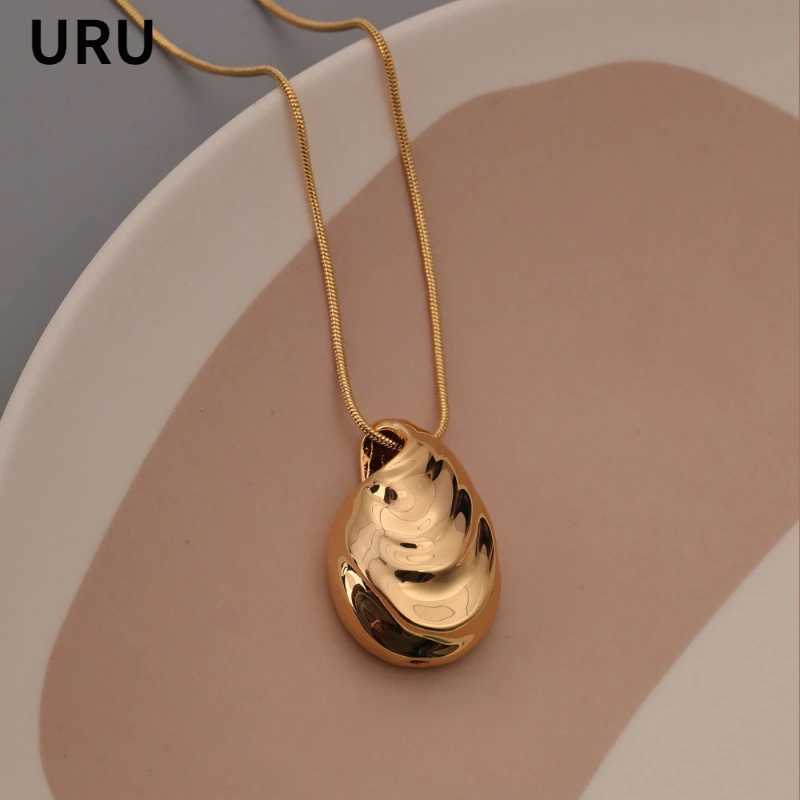 Fashion Jewelry Luxury Temperament Metal Teardrop Pendant Necklace For Women Female Gifts Simply Design Accessories Hot SaleC250407