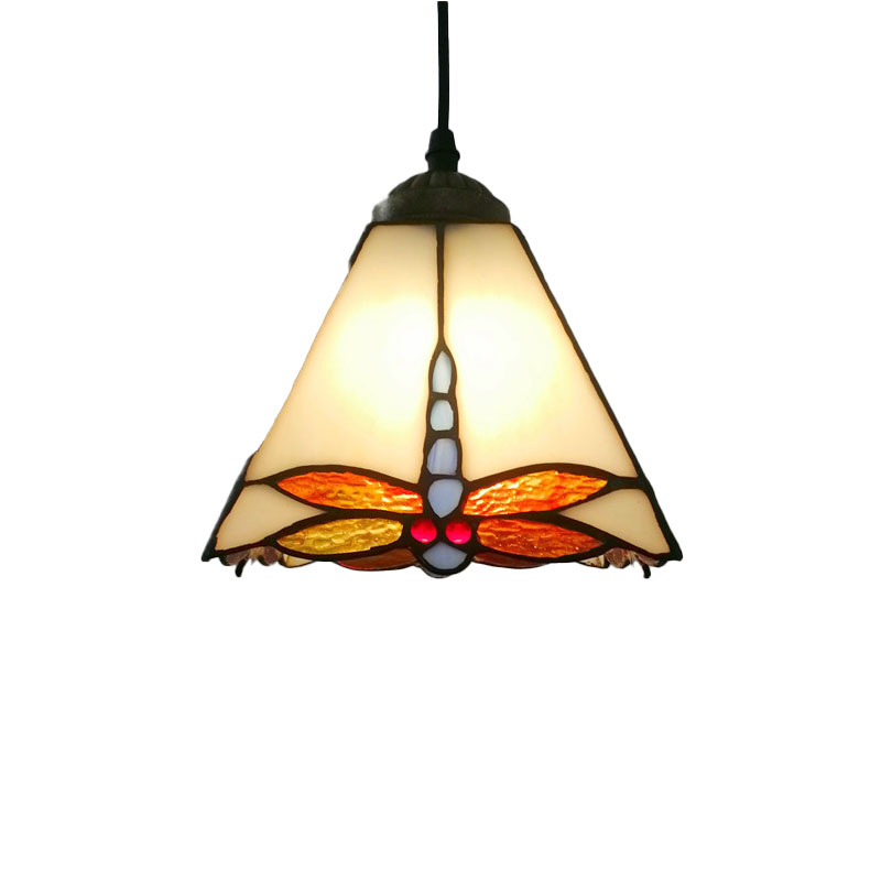 Elegant Tiffany-Style Glass Pendant Light Fixture for Living Rooms, Kitchens & Restaurants