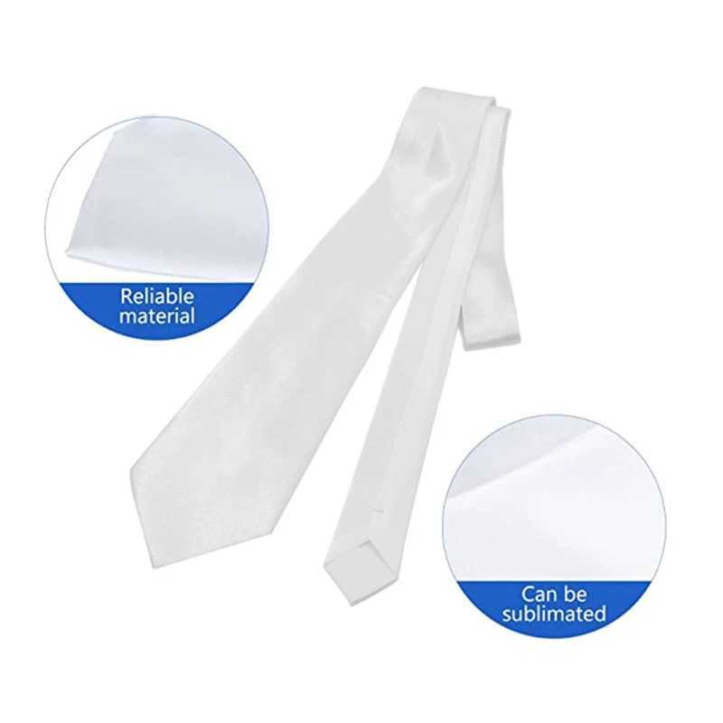Men Blank Sublimation Tie Solid Color White DIY Heat Transfer Polter Silky Necktie for Formal Wedding Party Business X250407