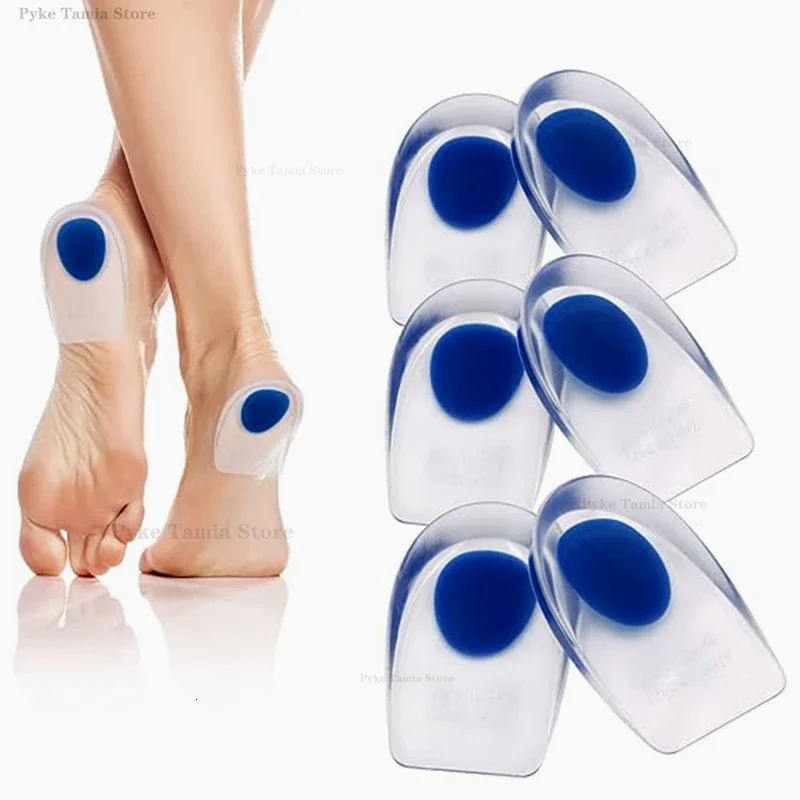Silicone Heel Pad Gel Soft Insole Sports Shock Absorbing Shoe Pad Bone Spurs Pain Relief Protect Heel Foot Massager Care Inserts 250408