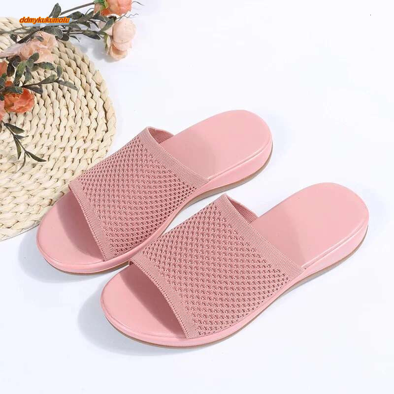 Soft Flat Sandals Women Stretch Fabric Summer Elegant Slippers Shoes ddmykukumalu