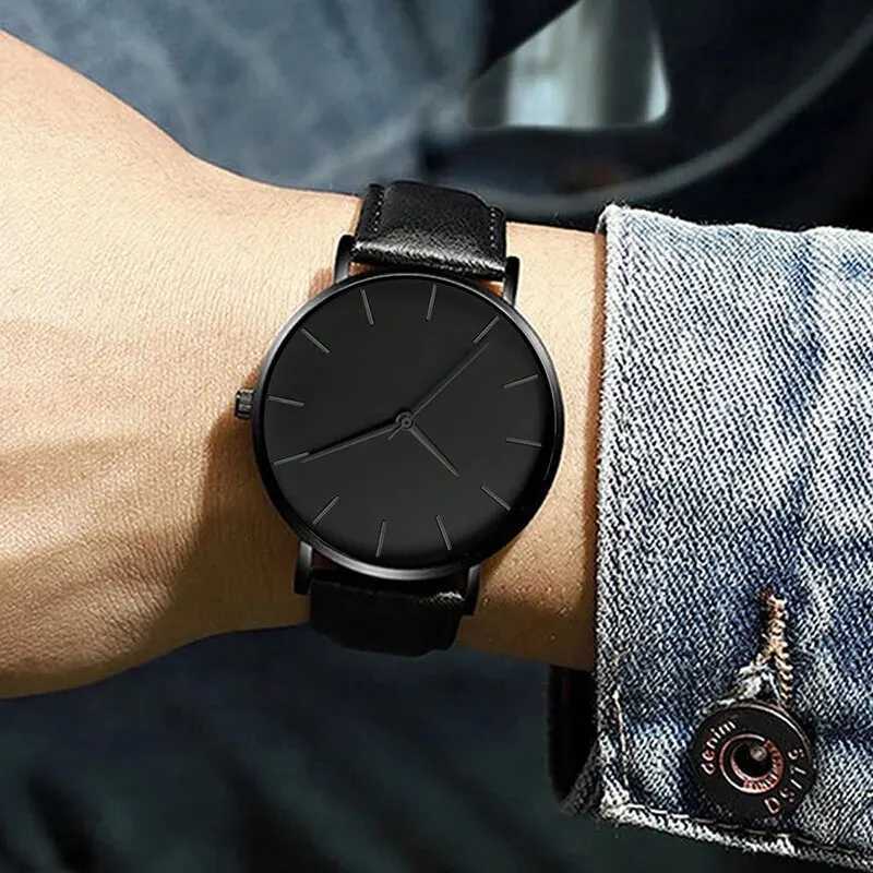 5-piece set of fashionable mens sports watches mens business quartz watches luxury leather bracelets mens casual watches Y250407
