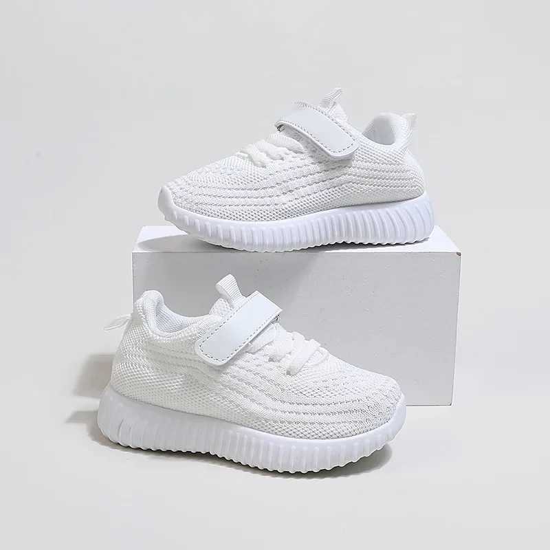 Boys Shoes 2023 Four Seasons Solid Color Childrens Breathable Double Mesh Sports Shoes Girls Soft soled Sports Shoes New W250407