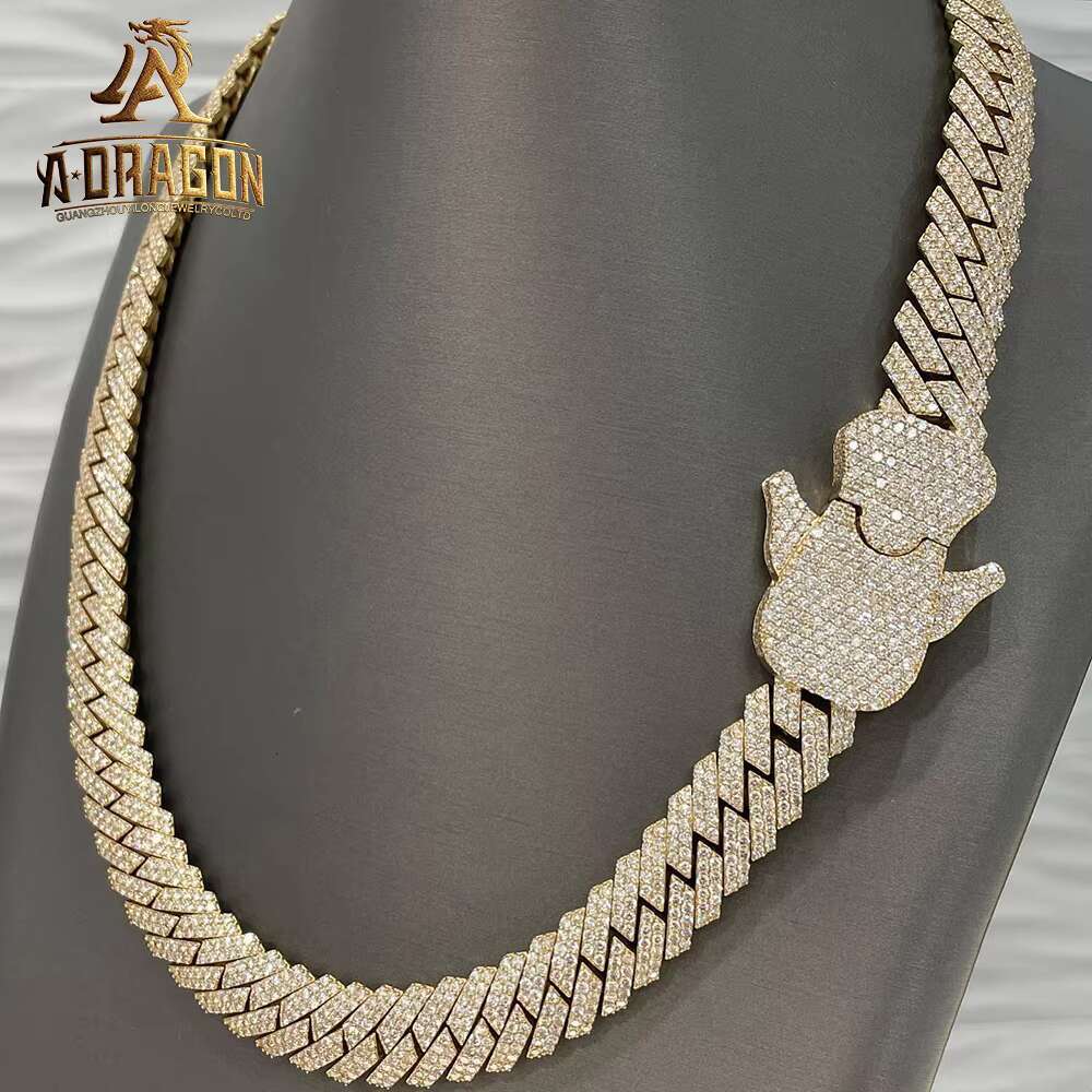 30mm Iced Out Moissanite Diamond Large Solder Cuban Link Chains
