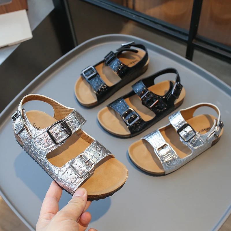 Childrens Elastic Clogs Boys and Girls Sandals Slippers Soft Bottom Non-slip Toddler Casual Open-toe Flat Sandals 250408