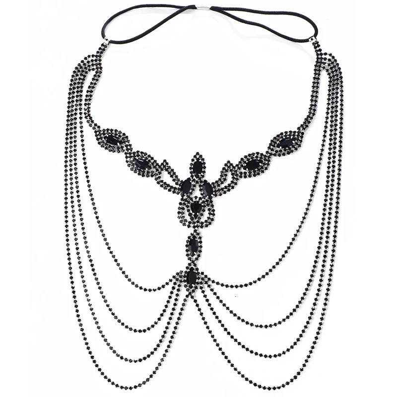 Black Rhinestone Mask Makeup Party Nightclub Hair Accessories Full of Diamonds Sexy Female Personality 250407