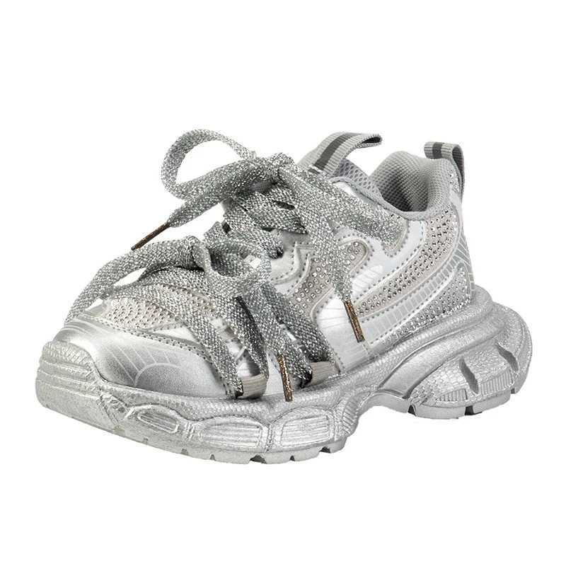 2024 Autumn Girls and Childrens Sports Shoes New Fashion Korean Sle Soft Comfortable Casual Anti Slip Sweet Bow Sports Shoes W250407