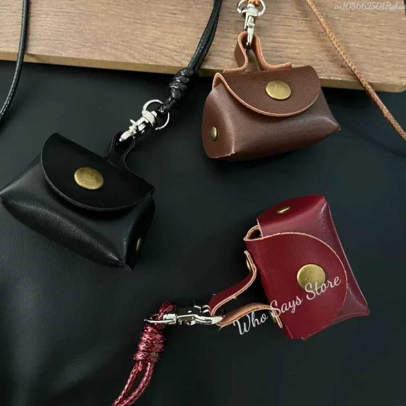New Leather Hanging Neck Coin Purse Necklace Gifts Pendant Headphone Bag Long Sweater Chain WomenC250407