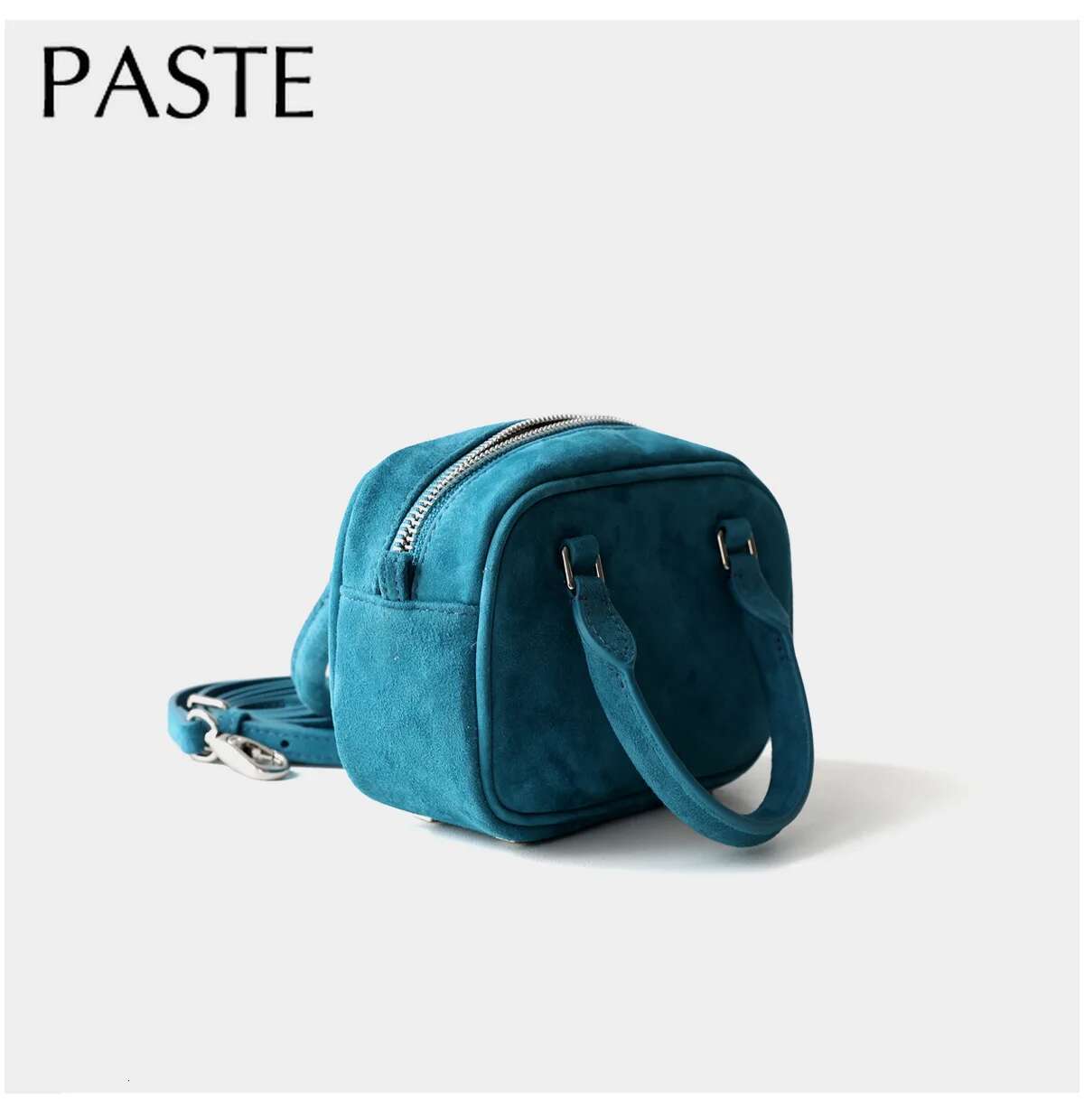 Korean Style Minimalist Retro Aron Color Mini Tote Yellow Suede Cow Leather Women Crossbody Bag Sheep Wool Handbag