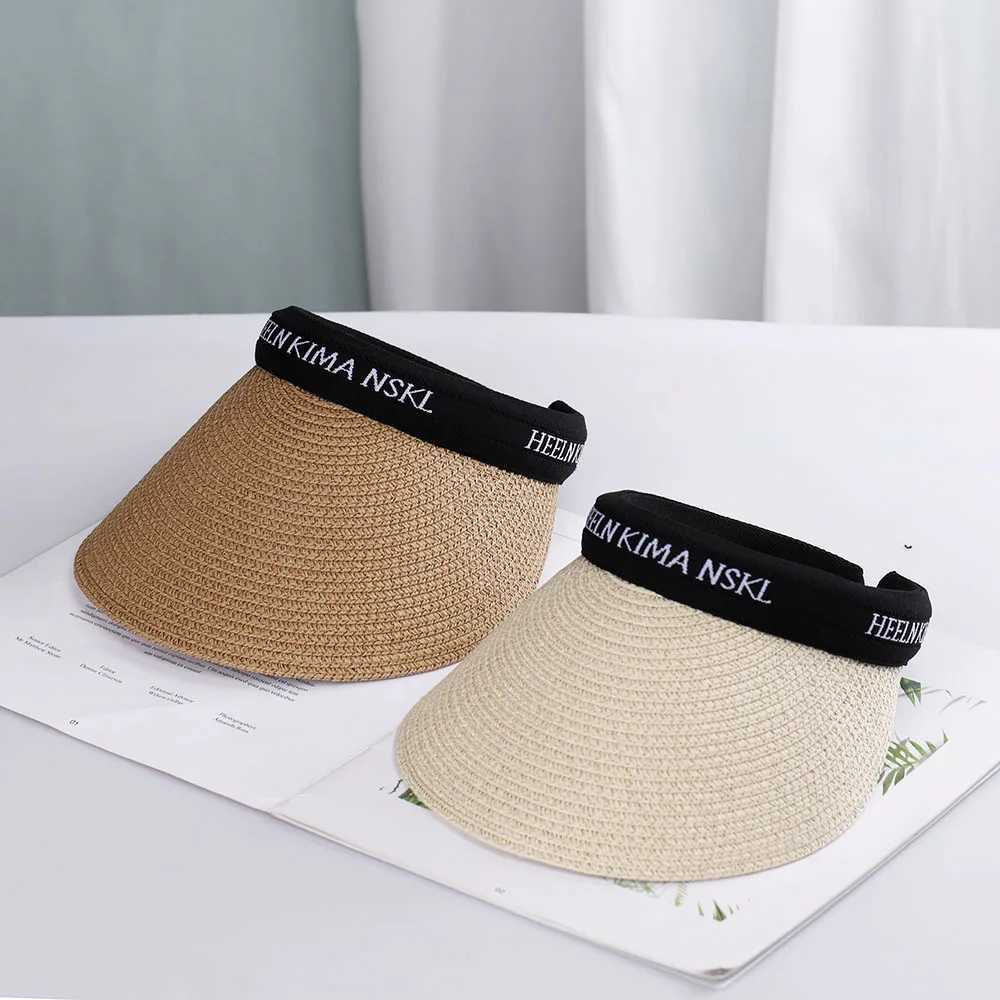 2022 hot sa Summer lady pty Top Sun Visor Hat Summer straw Wide Brim tter Sun s UV Protection Hat For wen Beach hatC250407