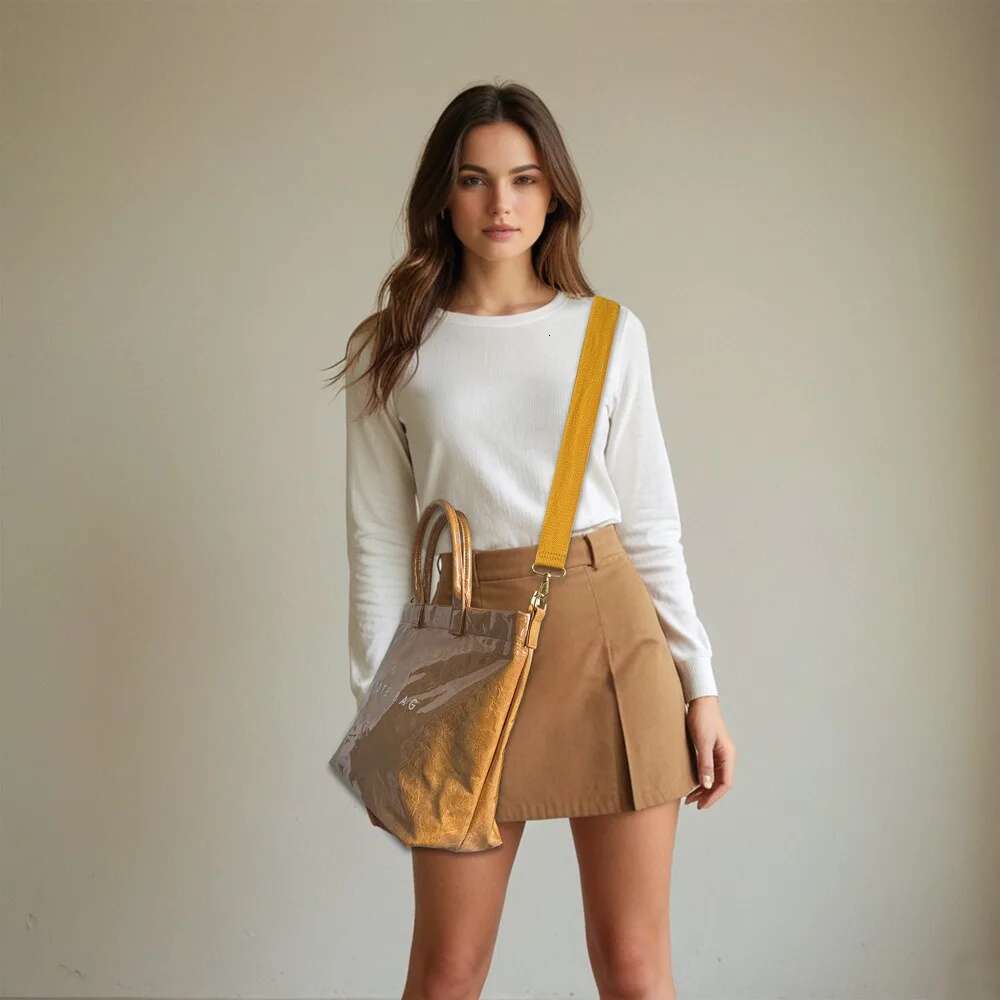 BERKI STAR Eco-Friendly Women's Waterproof Tote Large Kraft Paper Handbag Lightweight Reusable Shopping Bag For Gro