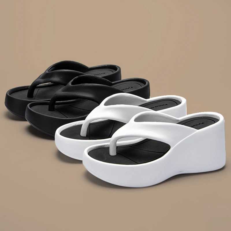 Eva thick platform month end flip womens slippers summer shoes 2024 memory foam orthodontic slider clip toe beach flat shoesXJ250407