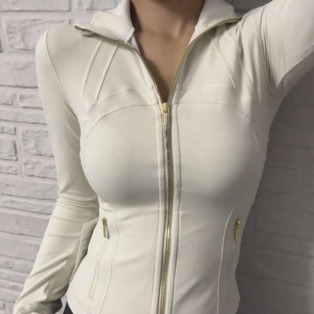 Luludarg top yoga suit gold zipper slim fit long sleeved sports and leisure fiess women's jacket 2025 new casual fashion trend clothing