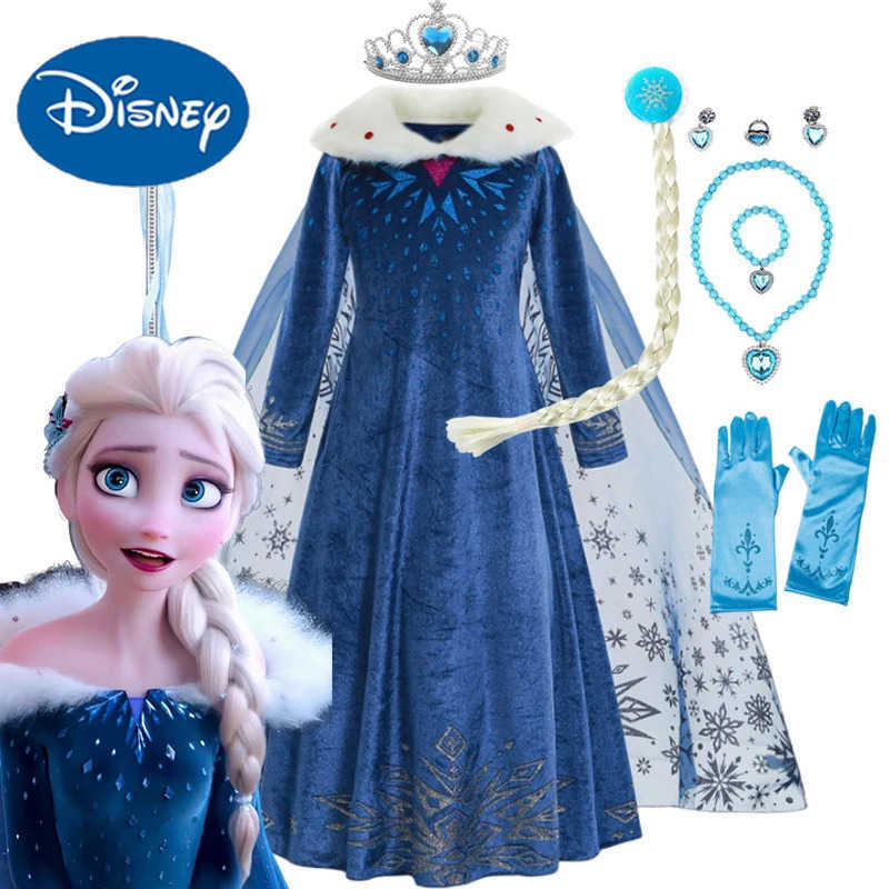 Disney Snow Queen Elsa Girl Costume Elsa Dress Frozen Cosplay Costume Snow Princess Dress Halloween Birthday Party Costume X2504081