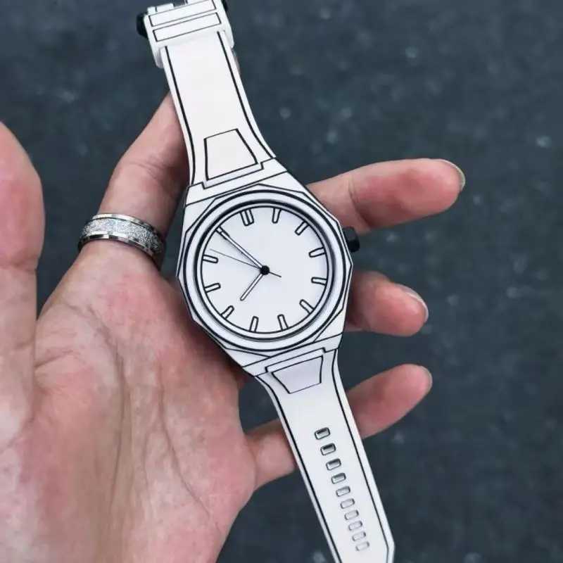 MAYZHISU Mens Watch Manga Book Style Mens Quartz Watch Silicone Strap Waterproof Cartoon Luxury Unisex Mens Watch Y250407