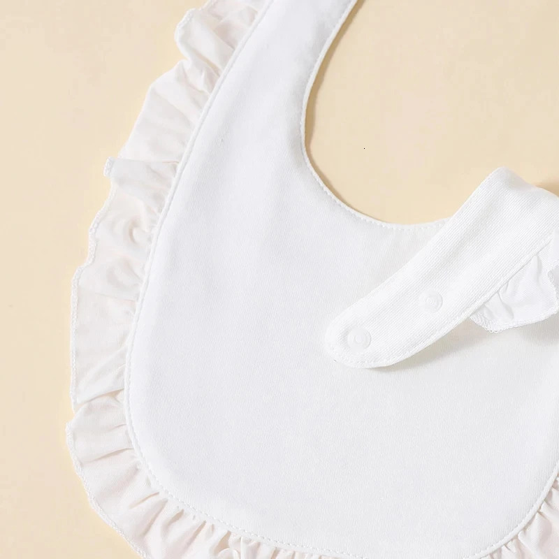 3 Pcs Baby Girls Saliva Towel 100% Cotton Soft Comfort Lace White Simplicity 0-2 Yeas Old 250408