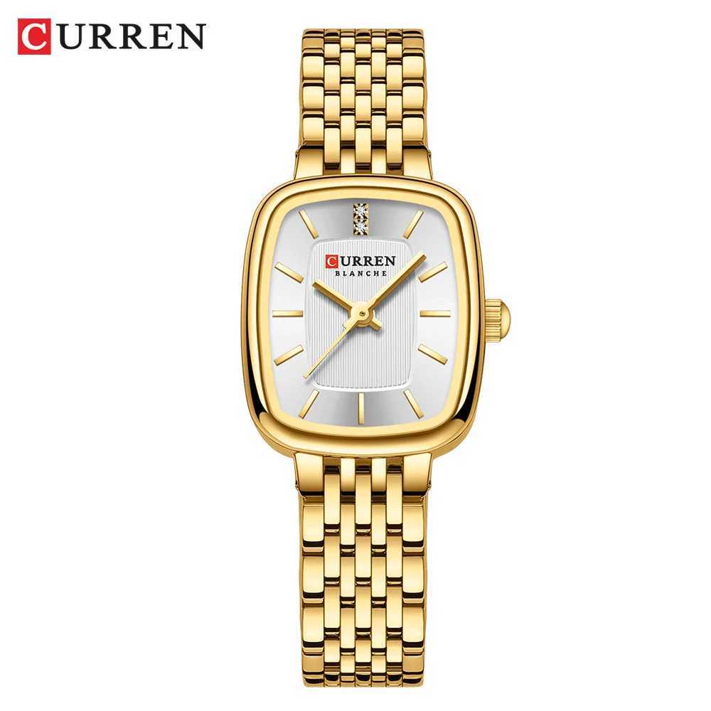 CURRN 9093 Womens Quartz Watch Fashion Casual Diamond Simple Gold Silver Steel Belt WatchT250408