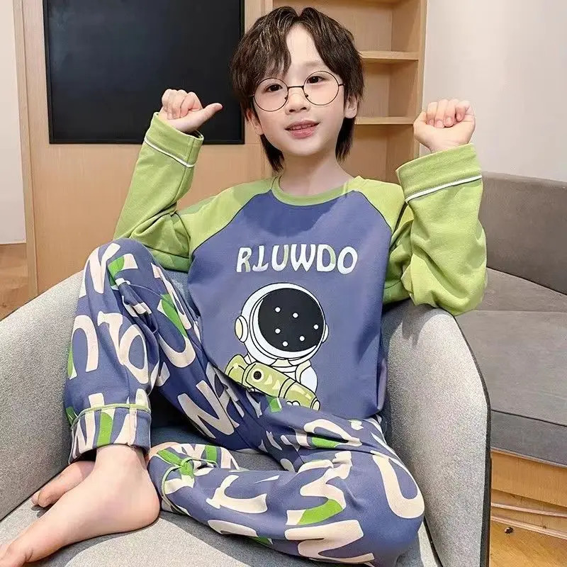 Loungewear Boy Childrens Pajamas Pijama Pajama Sets Clothes Sleepwear Robe Clothing Mother Kids 250407